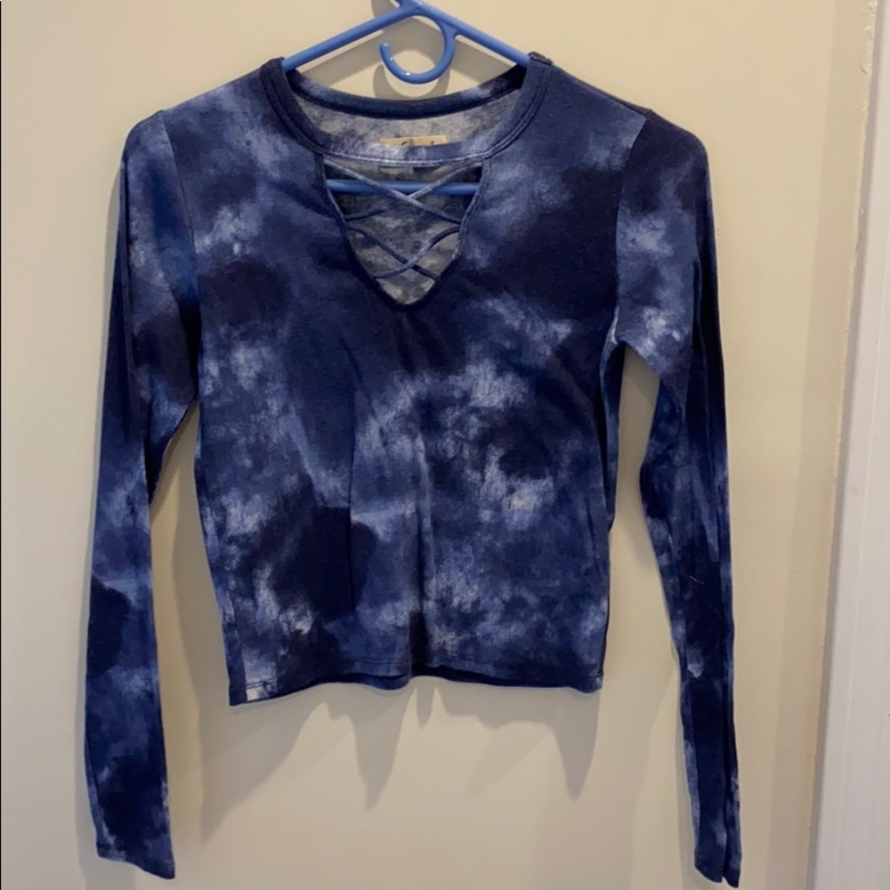 Hollister tie-dye long sleeve crop top